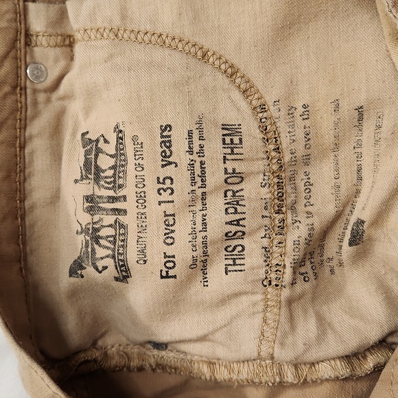 Levi's men's 513 Slim Straight beige jeans 36x32 red tab BB090 - Picture 9 of 16